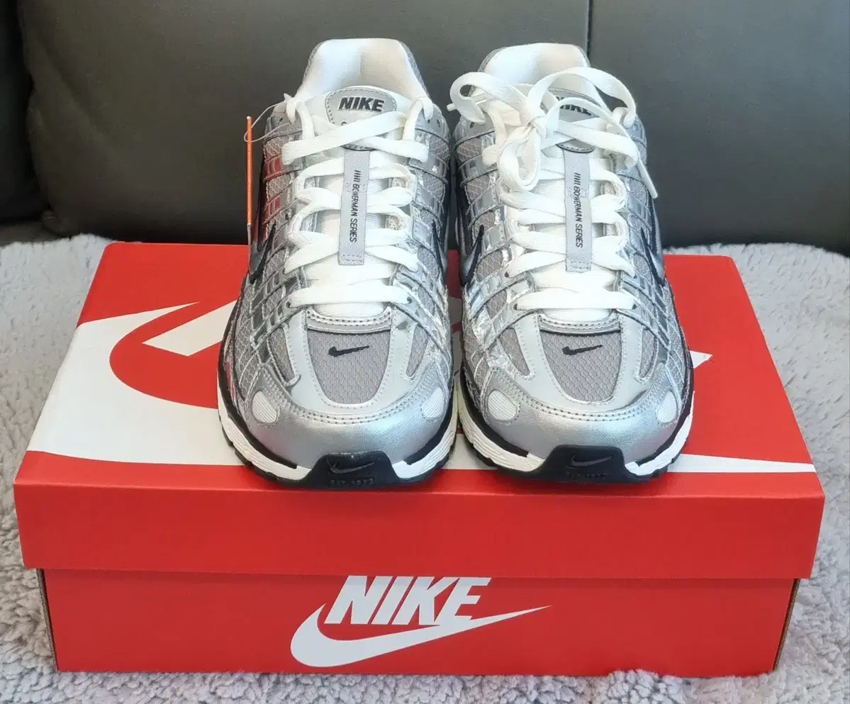 Nike P-6000 Metallic Silver 245 Brand New