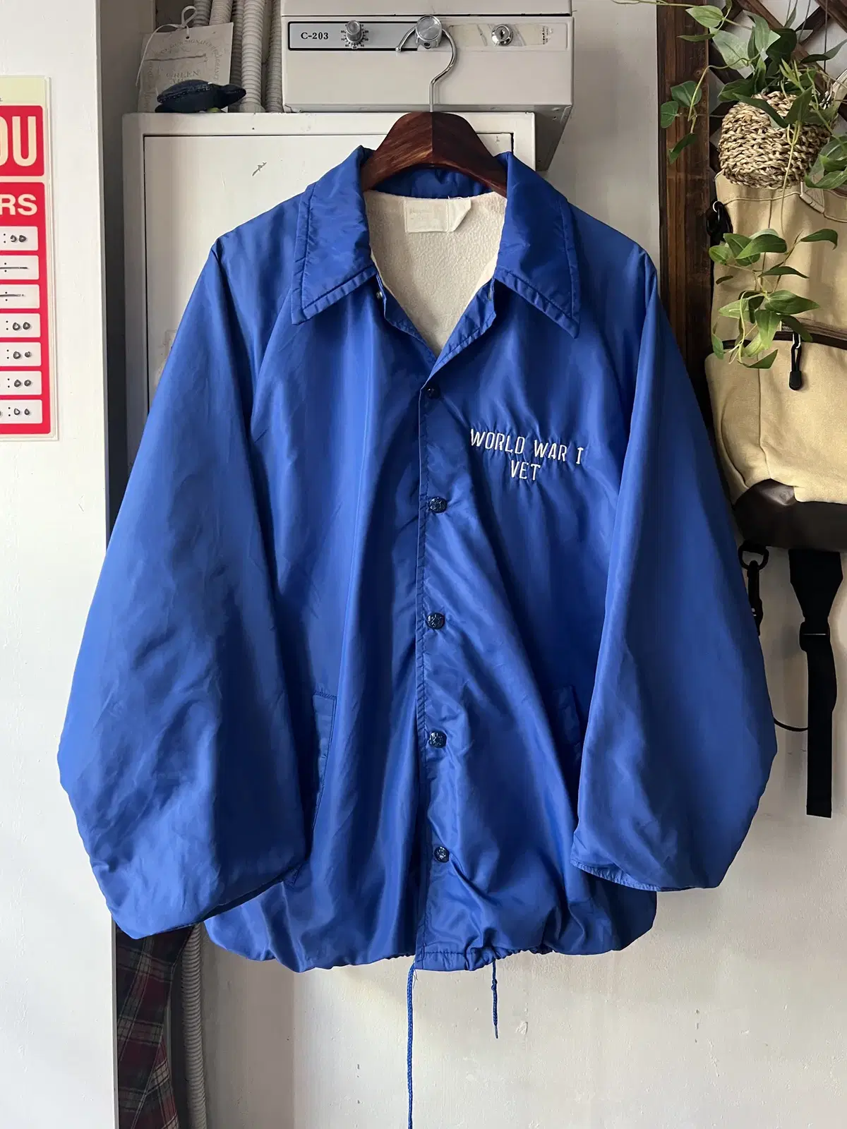 [L]80's USA Vintage VFW 1859 Vietnam War Coach Jacket