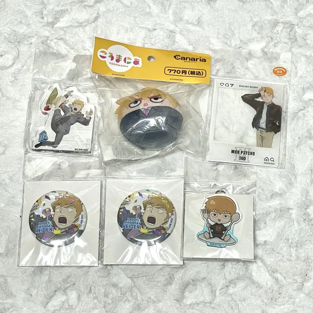 Mobsaiko Reigen Goods Can Badge Acrylic Card Coromania Acrylic