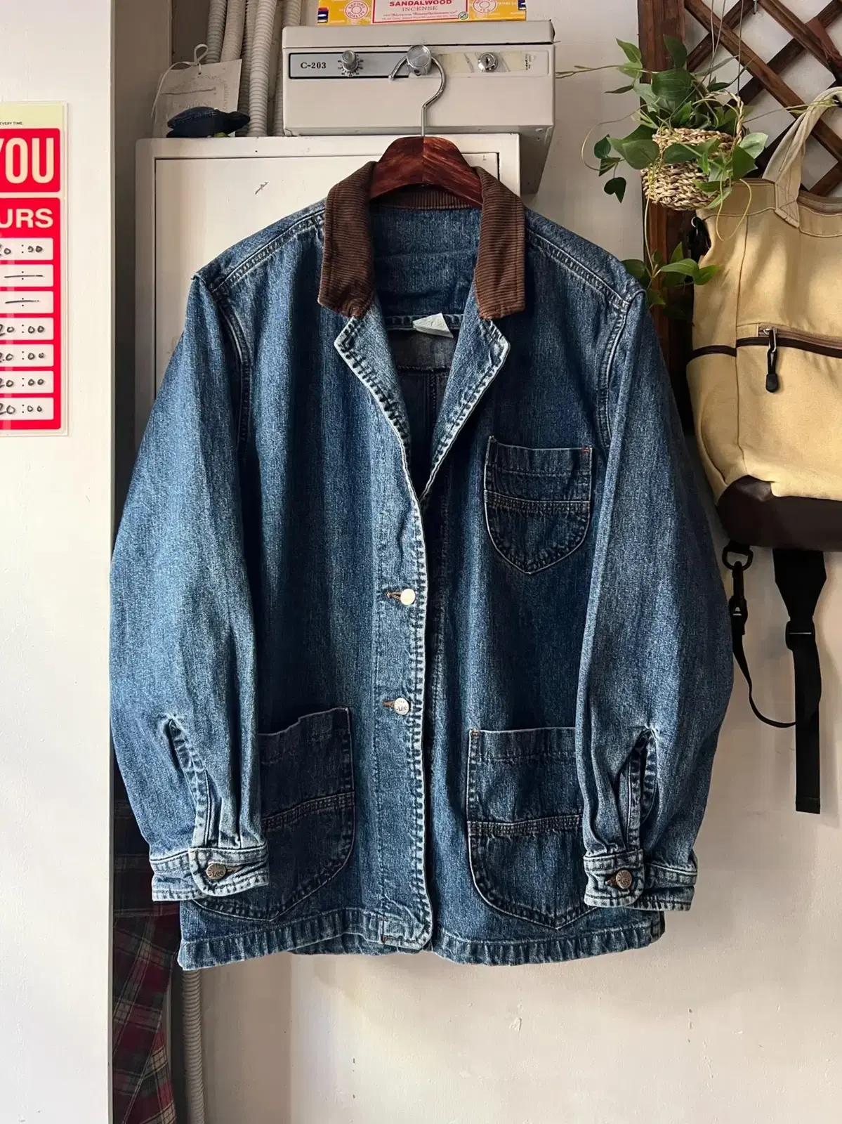 [L]90's Lee USA Vintage Denim Chore Coat Jacket