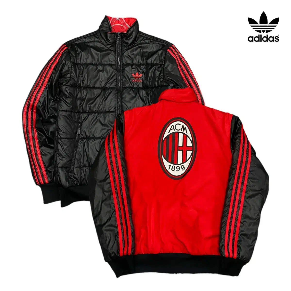 Adidas AC Milan Firebird Blockcore Reversible Padded Jumper Jacket