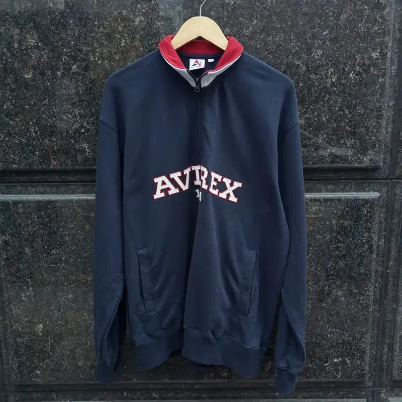 AVIREX Navy Half-Zip Up Top