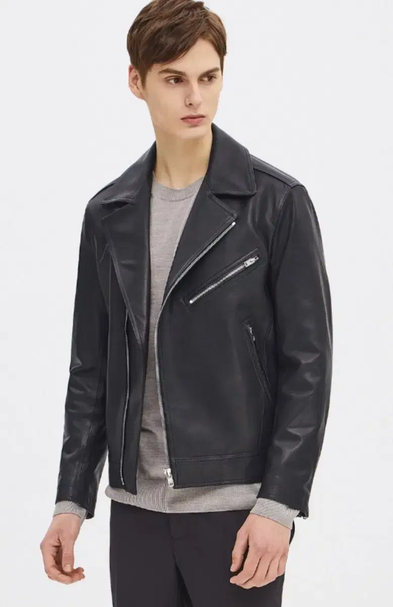 [105] Time Homme Rider Leather Jacket