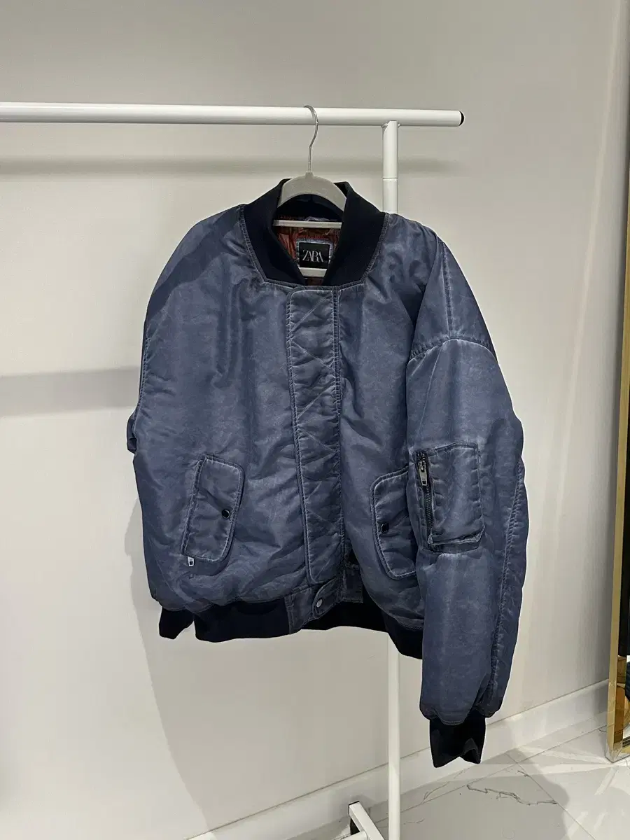 (New) Zara Oversized Washed Padded Bomber