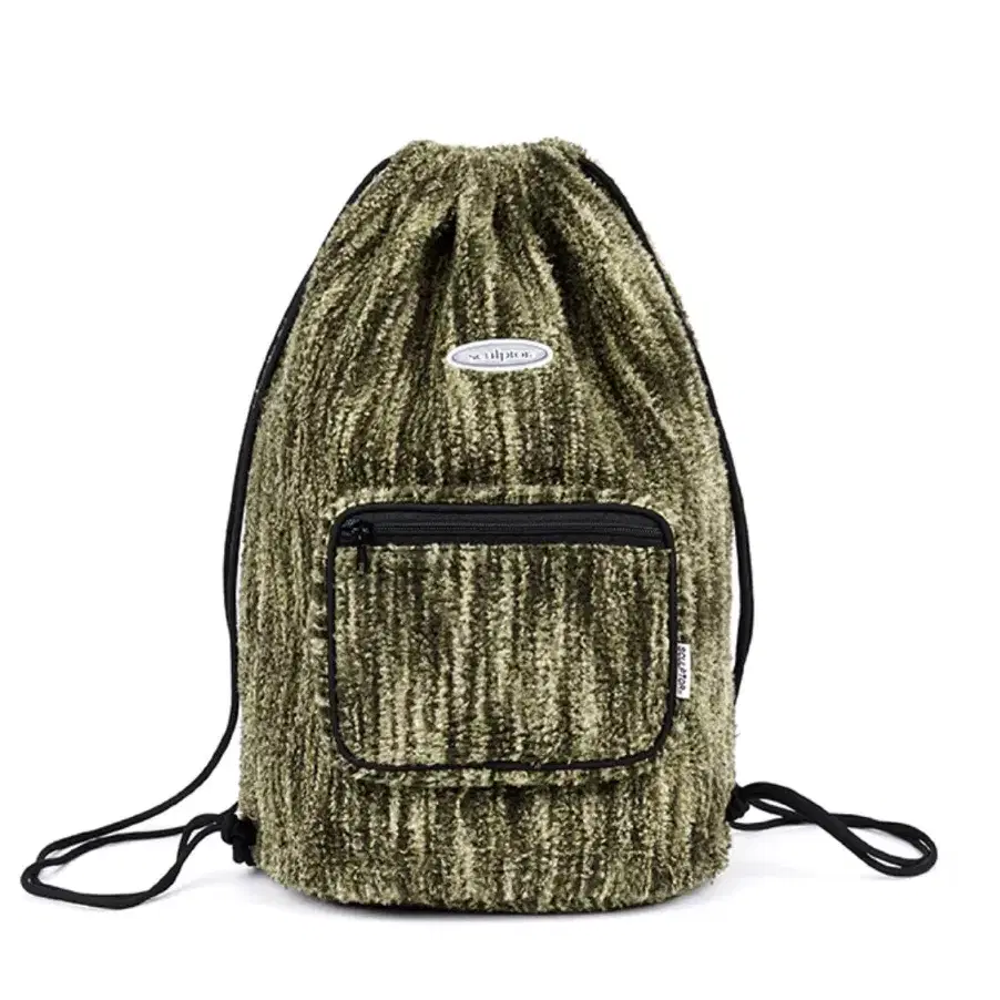 새상품) 스컬프터 Fuzzy Drawstring Bag Khaki 짐색