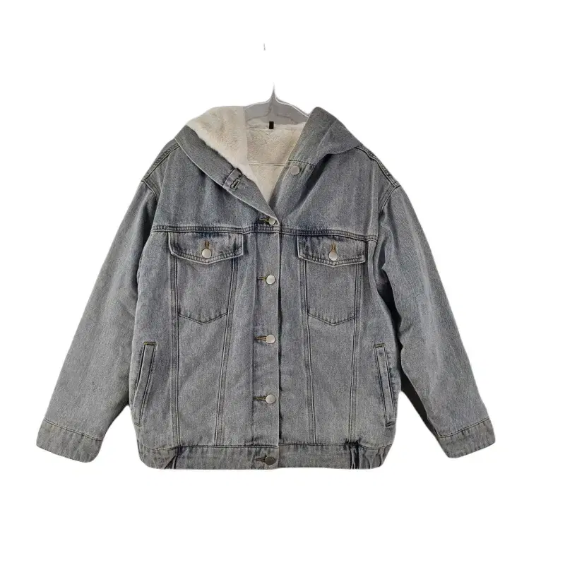 E8845 Benetton Women's 90 Vintage Denim Hooded Jeans Jacket/Dirk