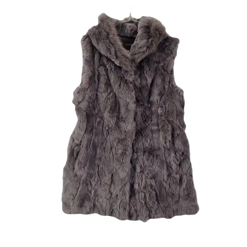 E8849 SERENO Women's 100% fox fur hooded fur vest/dirk