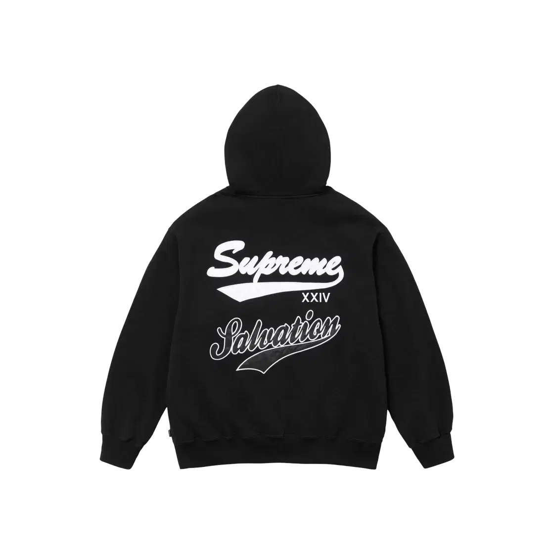 Same Day Shipping) Genuine M Supreme Salvation Zip-Up Hoodie Black 24SS Hoodie Zip-Up