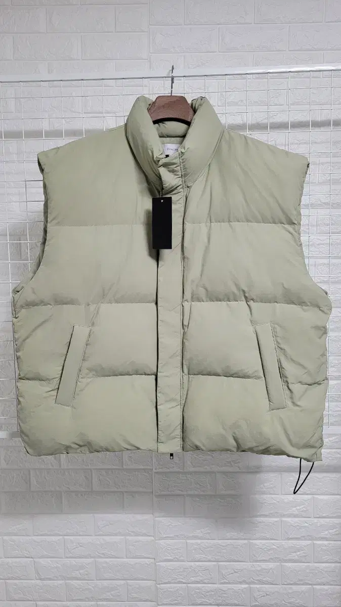 [XXXL]Bimono light khaki beige two-way zipper big size padded vest 3XL