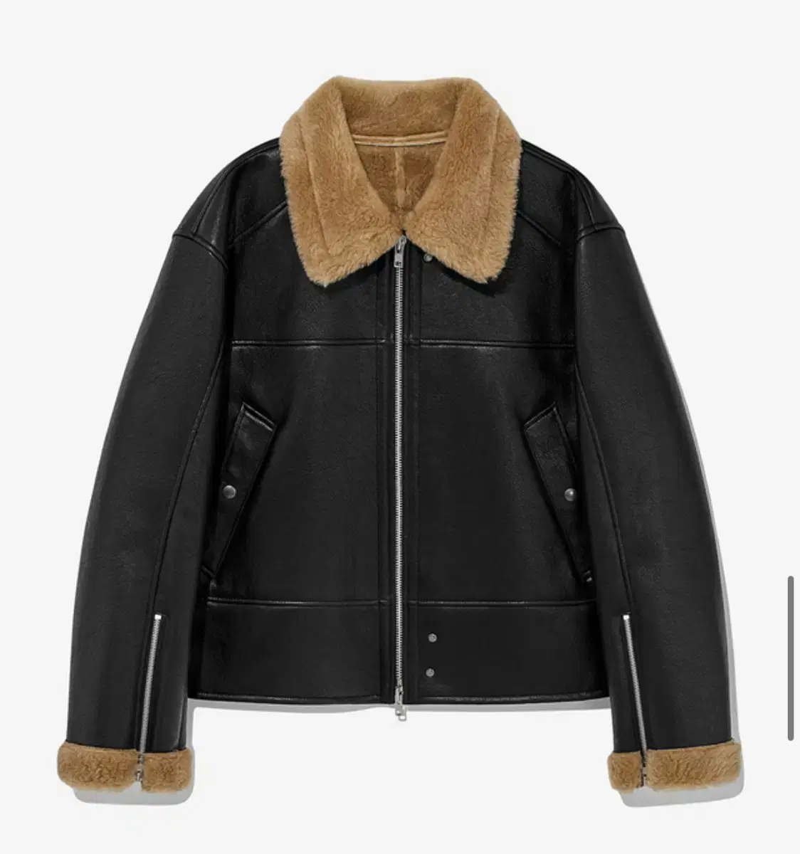 알렌느 이번신상 무스탕 3D SHEARLING CROP JACKET