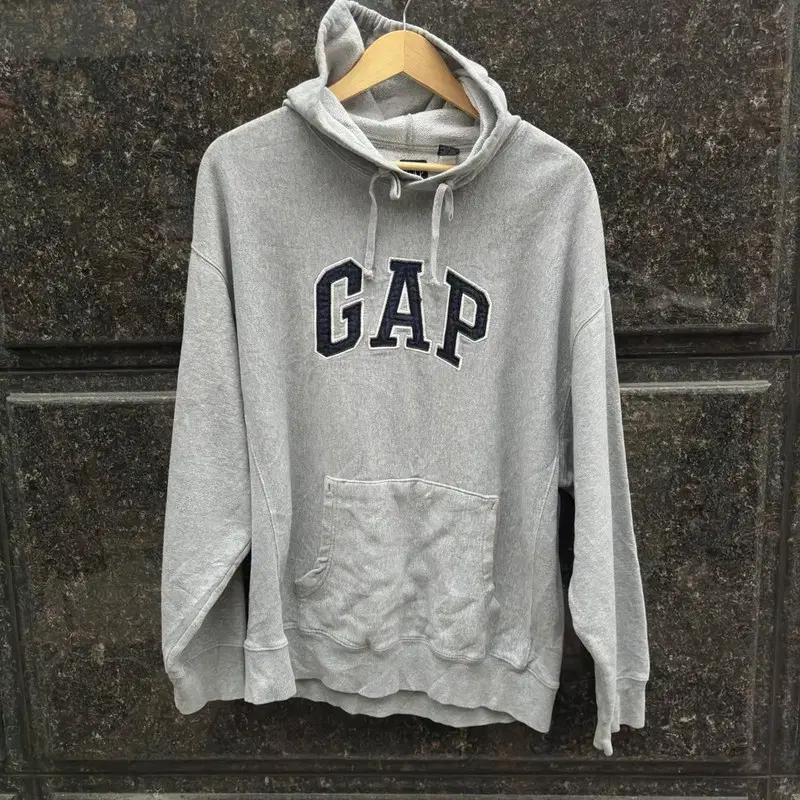 gap 갭 베이직 로고 후드 그레이