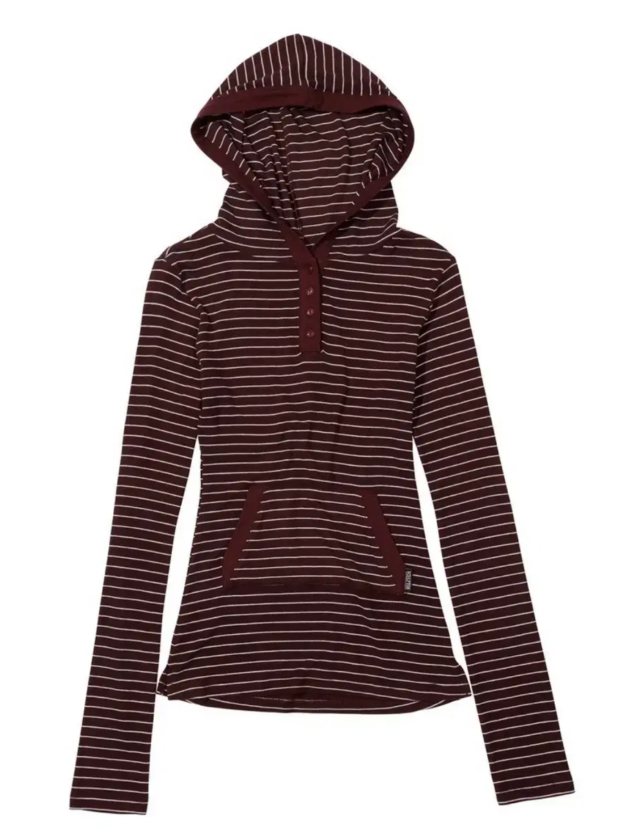 Sculptor Stripe Hoodie Tee Burgundy