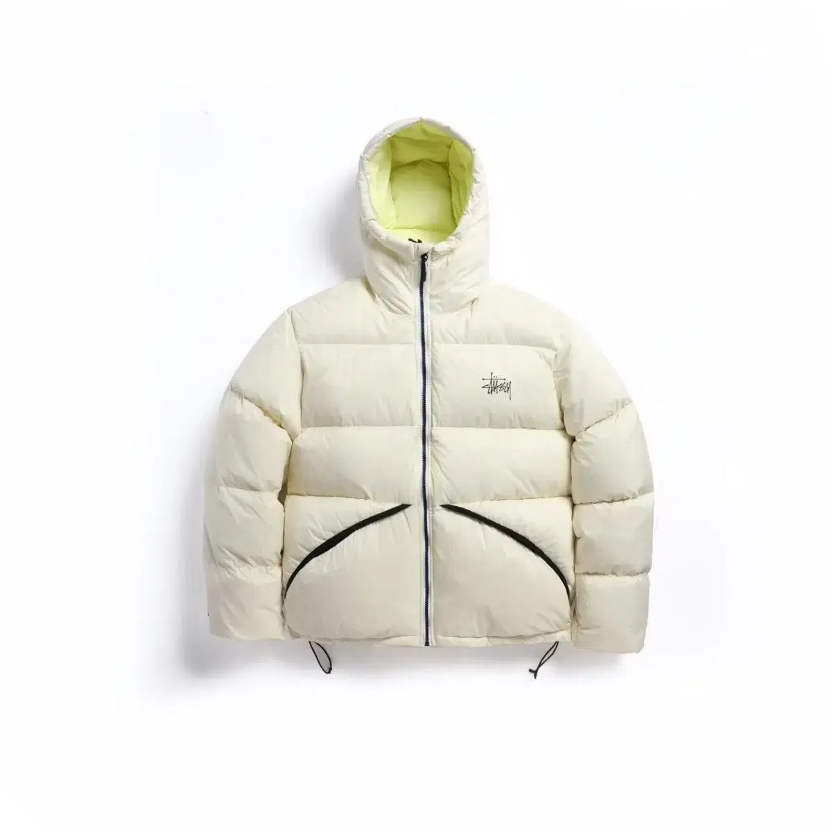 StussyStussy Micro Ripstop Down Parka White Hooded Short Padded