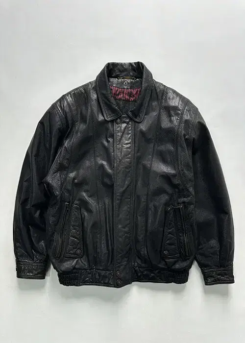 [L] VENTURA Sheepskin Black Bomber Jacket