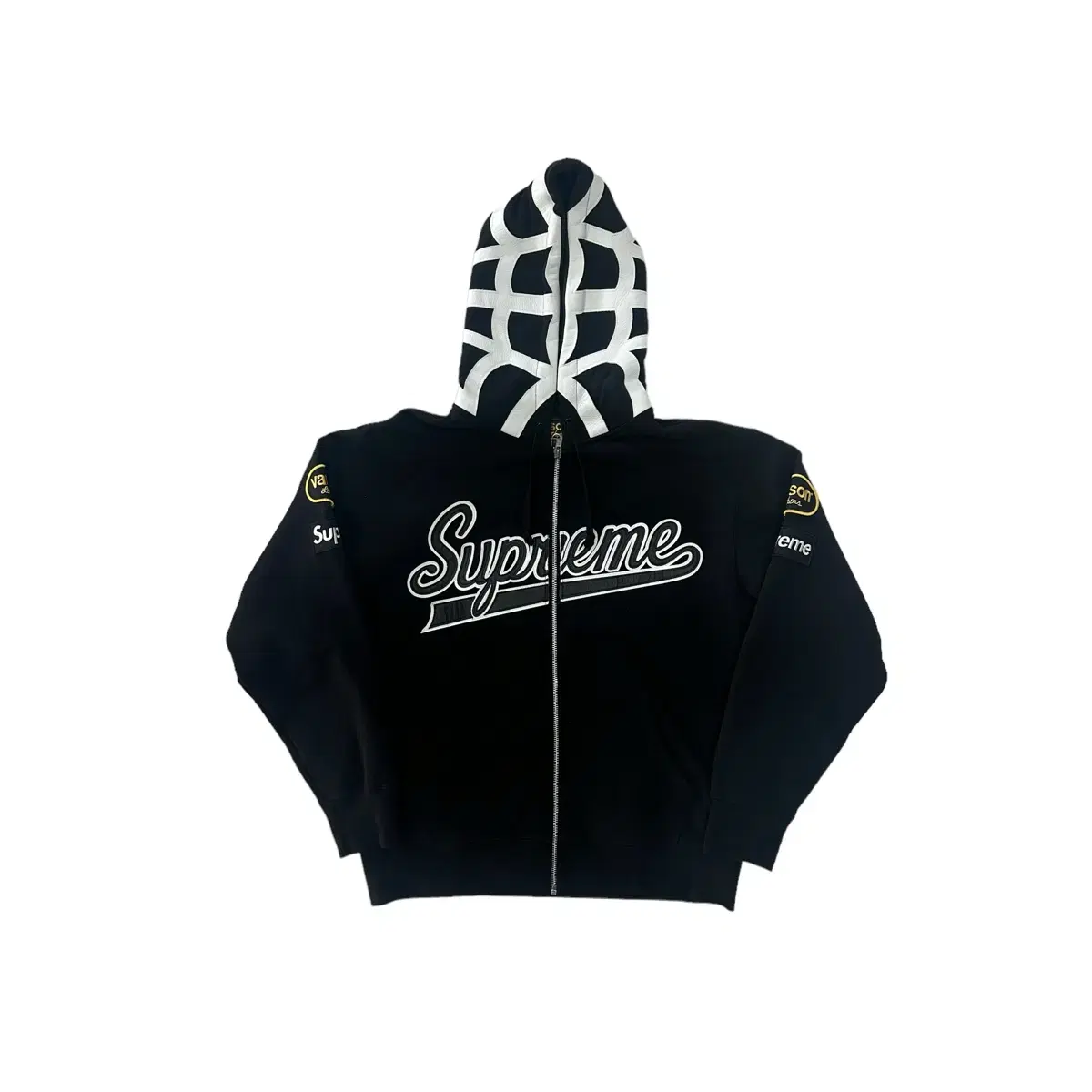 SupremeXVansonLeather HoodieGathered Supreme spider web hoodie