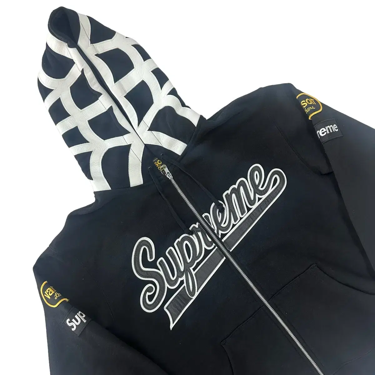 슈프림X밴슨레더 후드집업 Supreme spider web hoodie