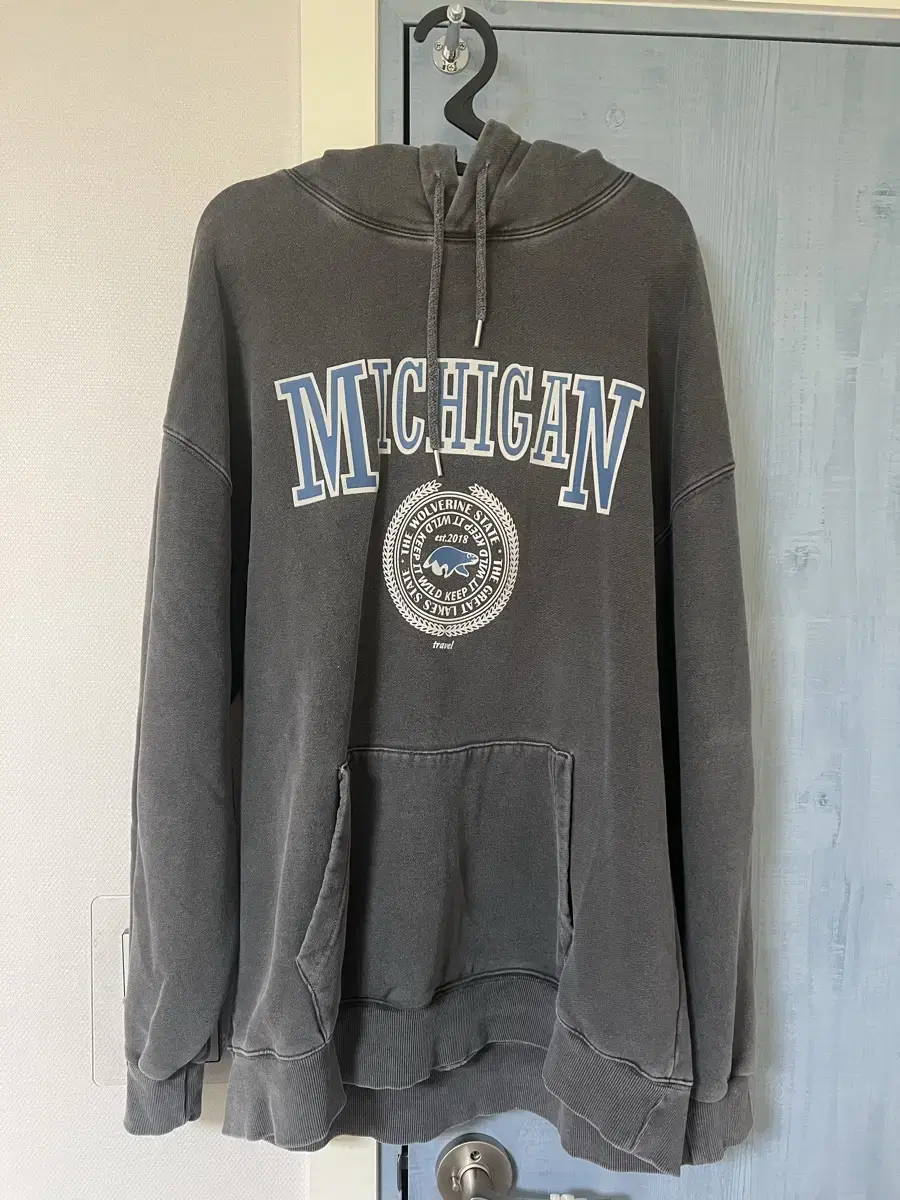 Michigan Wolverines Pigmented Hoodie Black Charcoal XL