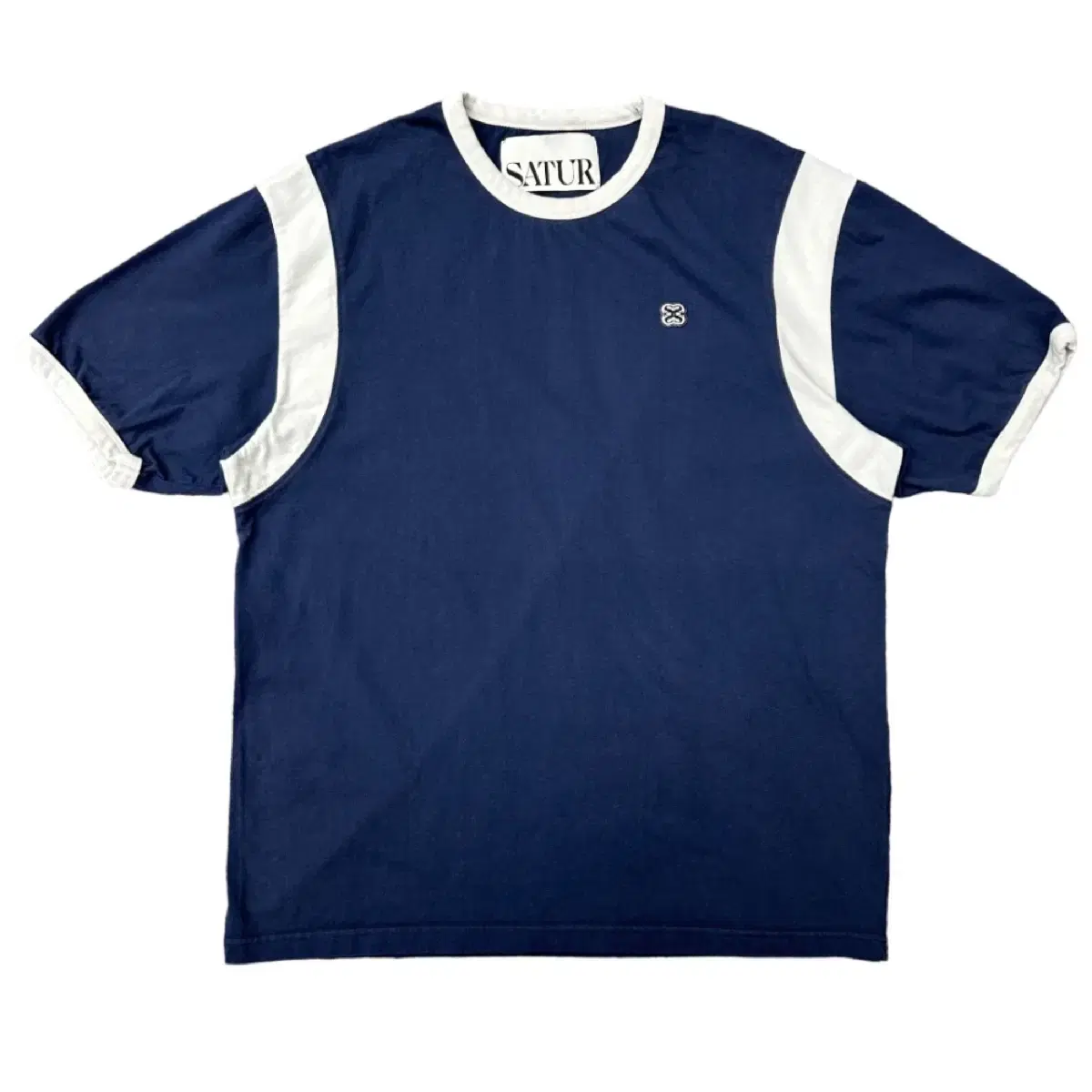 Setter Logo Light Gray Ringer Navy Short Sleeve