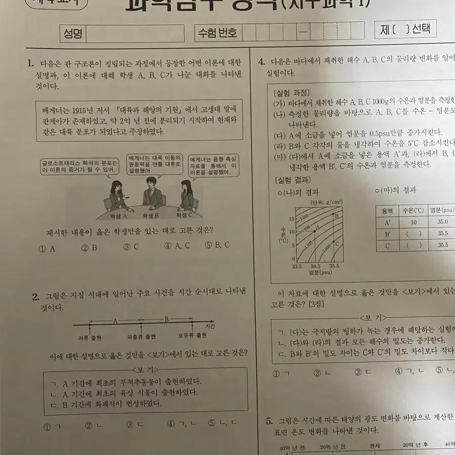 시대인재 브릿지 (2025) 지구과학1