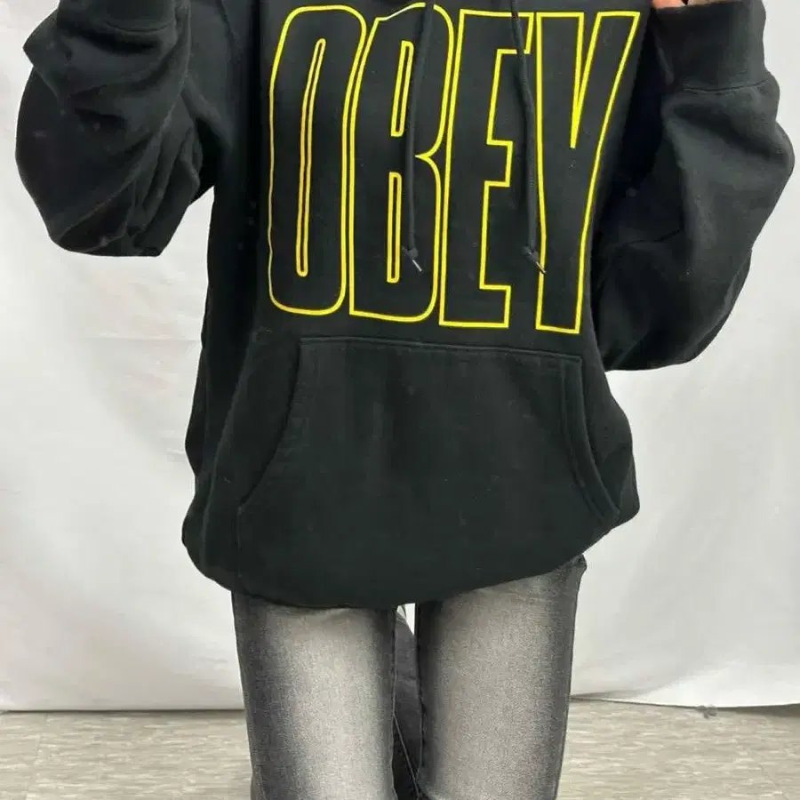 OBEY 오베이 빅로고 후드티(M)