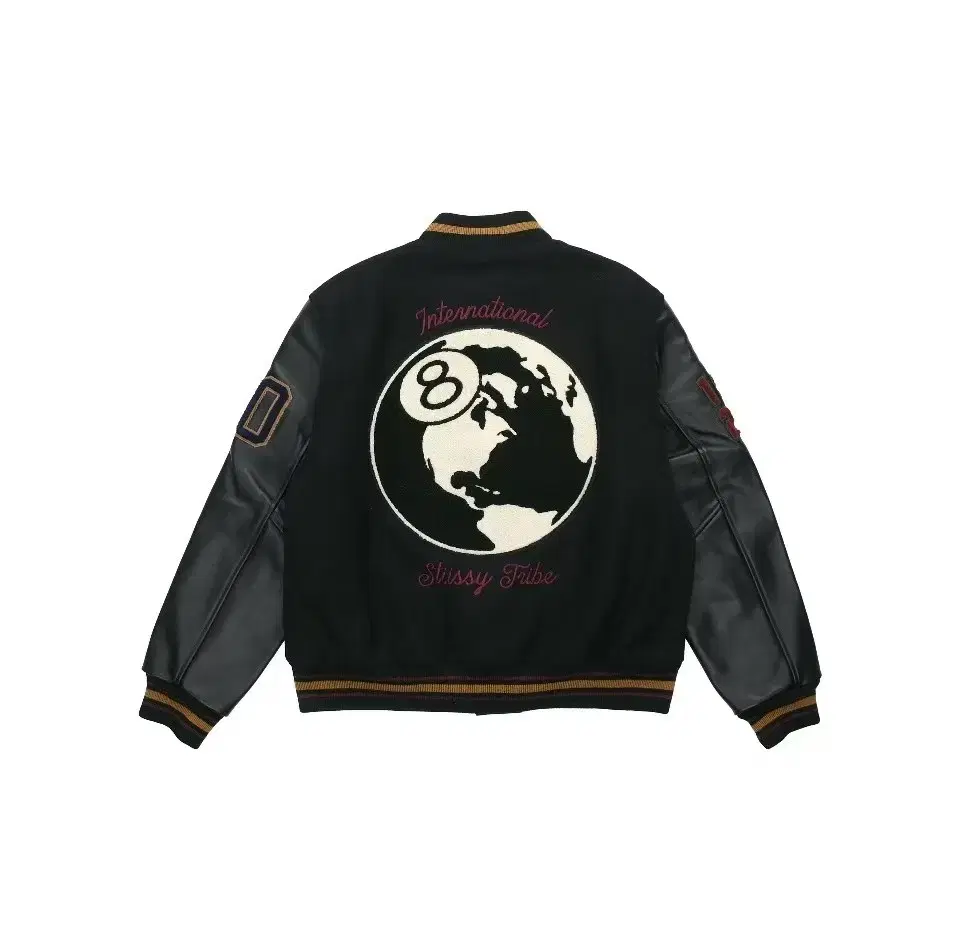 StussyStussy FW20 40th Anniversary Limited Edition Black8 Baseball Jumper Jacket