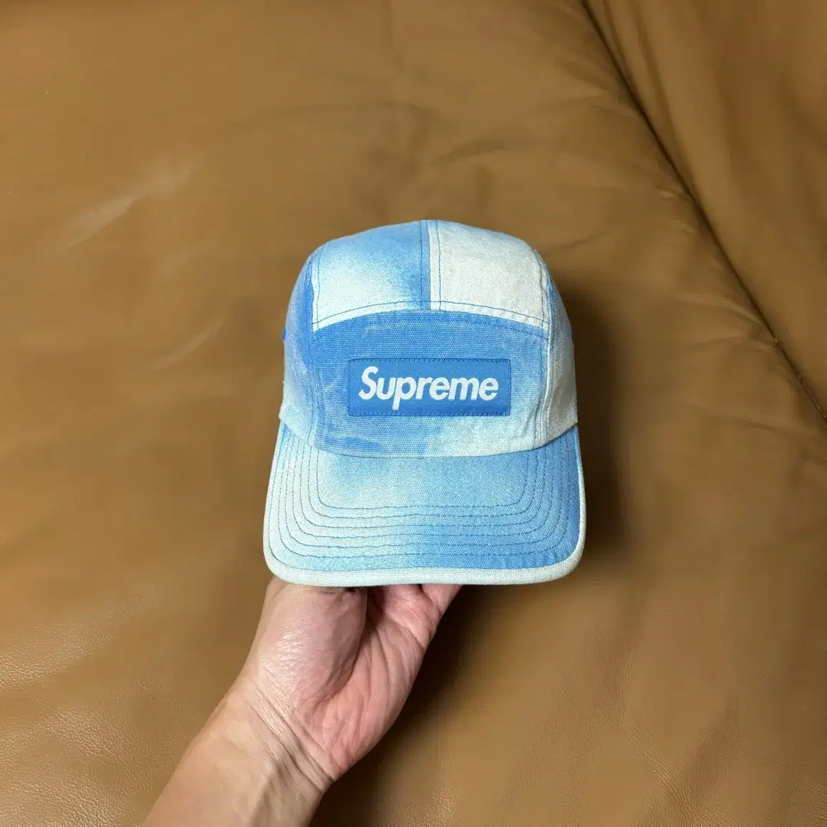 Supreme 슈프림 캠프캡 모자 (Washed Canvas Blue)