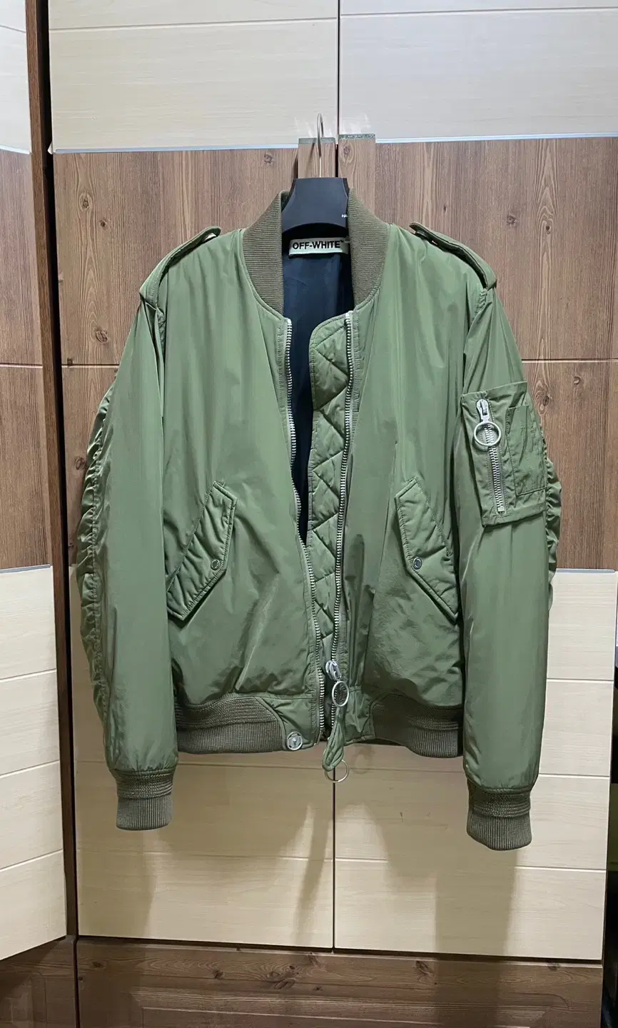 Off-White / 16FW Military MA-1 Bomber Jacket / Olive / S