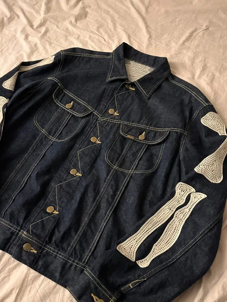 [48] Capital Bone Denim Indigo Jeans Jacket