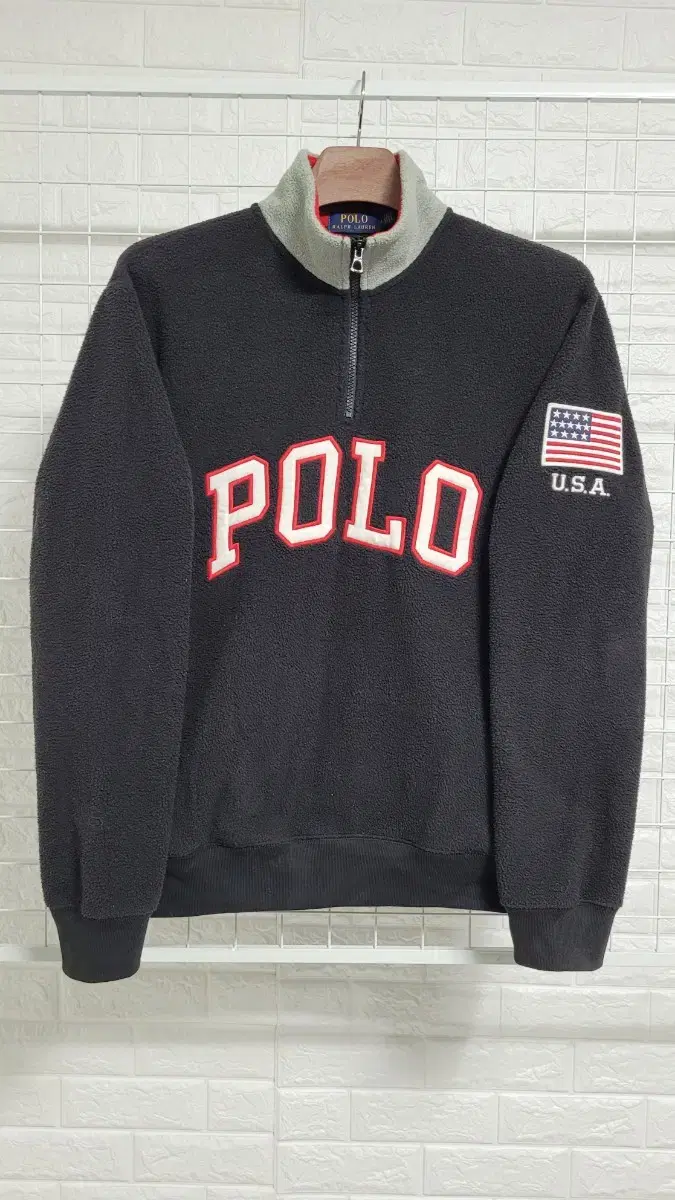 [M-100]Polo Ralph Lauren Stars and StripesDetailed pullover fleece hoodieVahnGathered upside downL