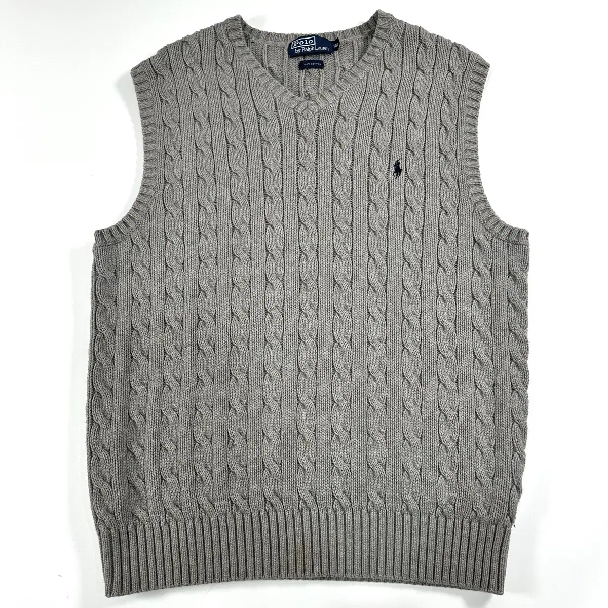 Polo Ralph Lauren Gray Cotton Cable Knit Vest