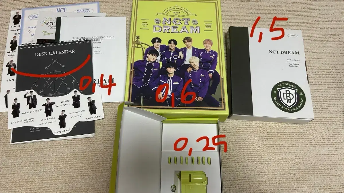 NCT jeno School Kit full set / Dream seasons greetings 7th Anniversary md WTS