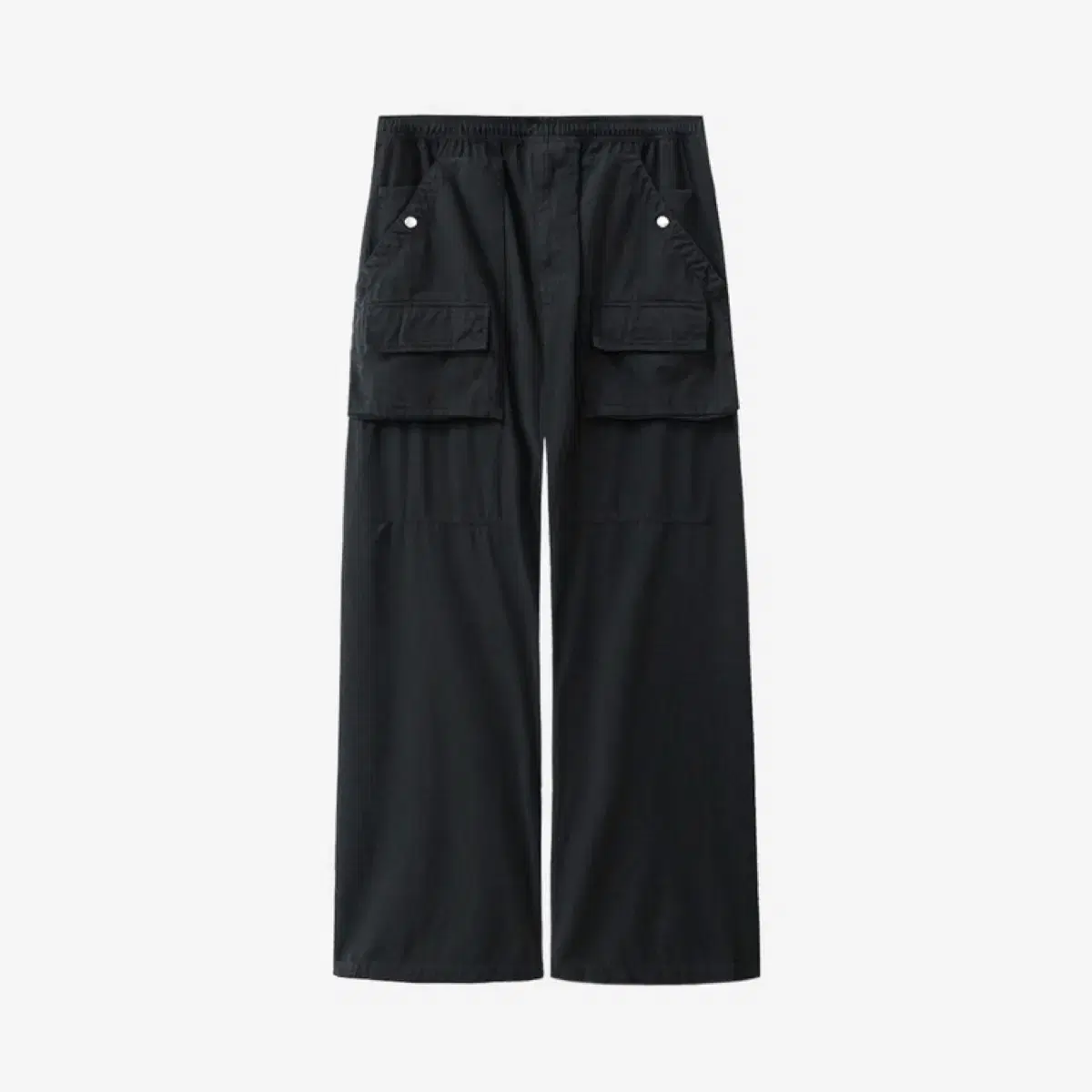 (2) Polyester lew front cargo pajama pants black