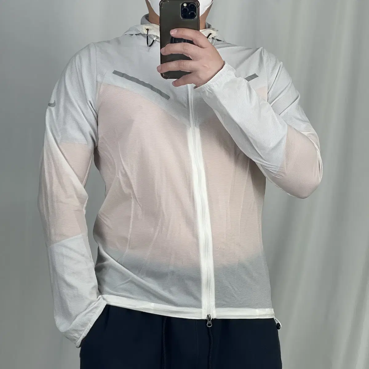 Nike White Lightweight Thin Windbreaker M .241121