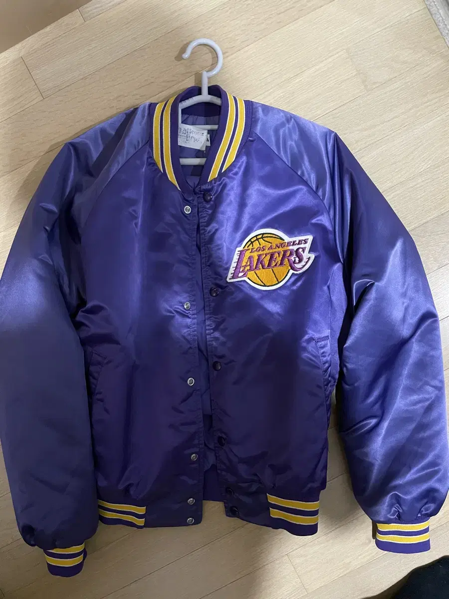 Lakers Vintage Stadium Varsity Satin Jacket Jumper NBA LA LA LAKER