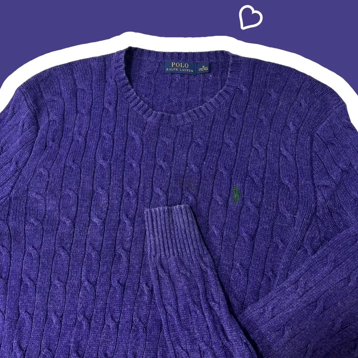 New Polo Ralph Lauren Deep Purple Pretzel Knit