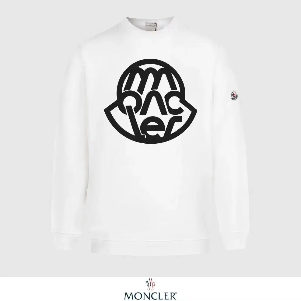 Moncler White Vahn Neck Long Sleeve Sweater