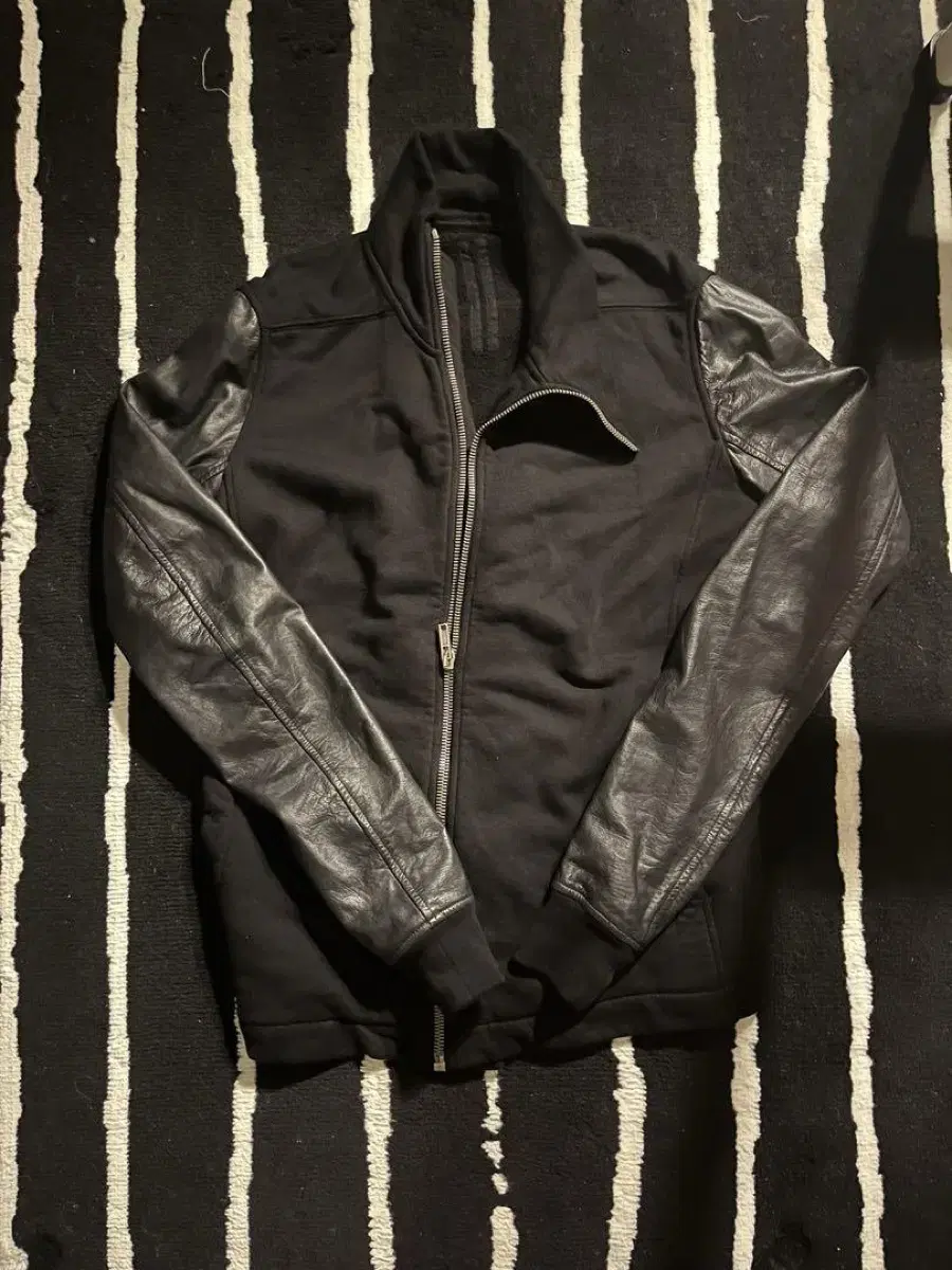 Rick Owens Molino Diagonal Zip-up Leather Sleeves