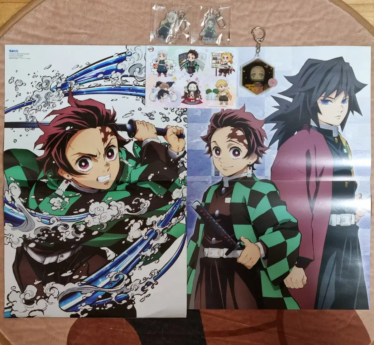 Demon Slayer Tanjiro Nezuko Kiyu Tengen poster keyring Merchandise