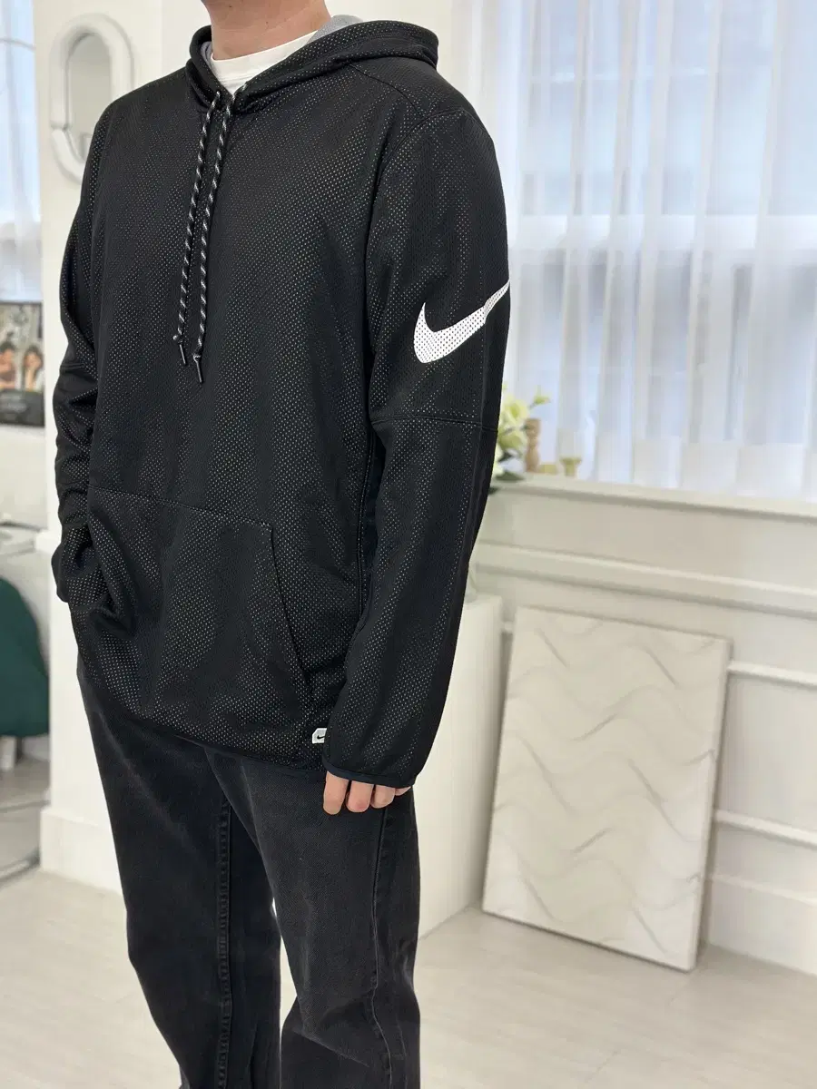 [110] Nike Black Mesh Jersey Hoodie