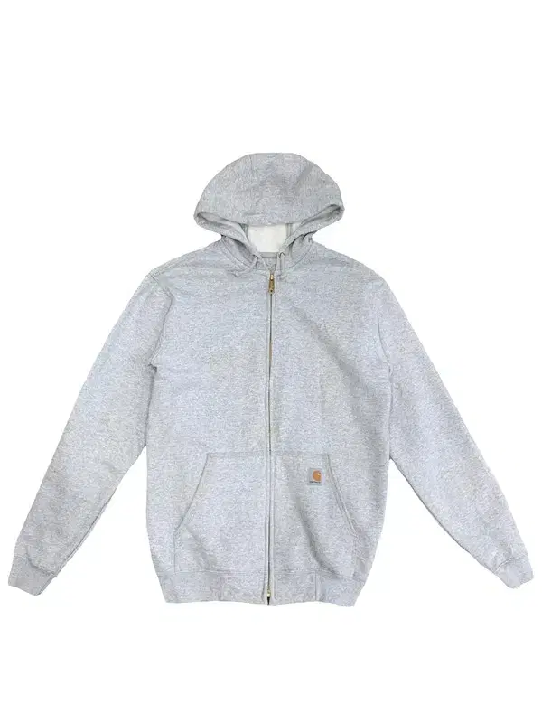 Calhart gray brushed hooded zip-up S