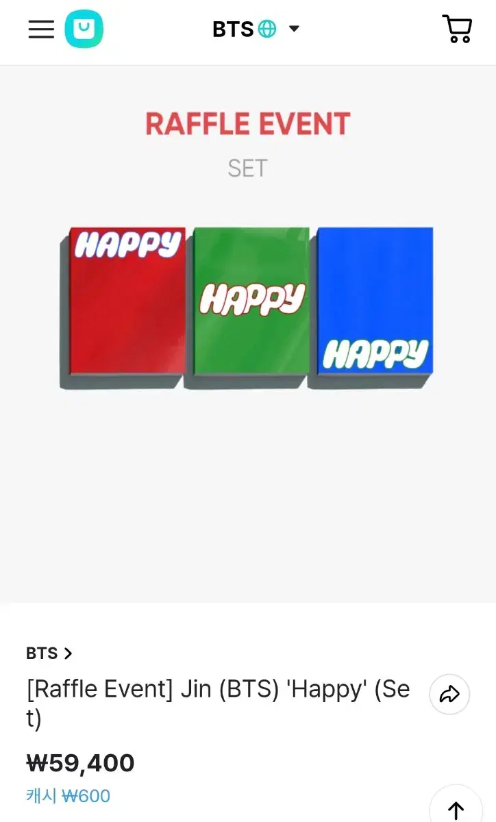 Unsealed BTS jin HAPPY album Set,Randomly Sold