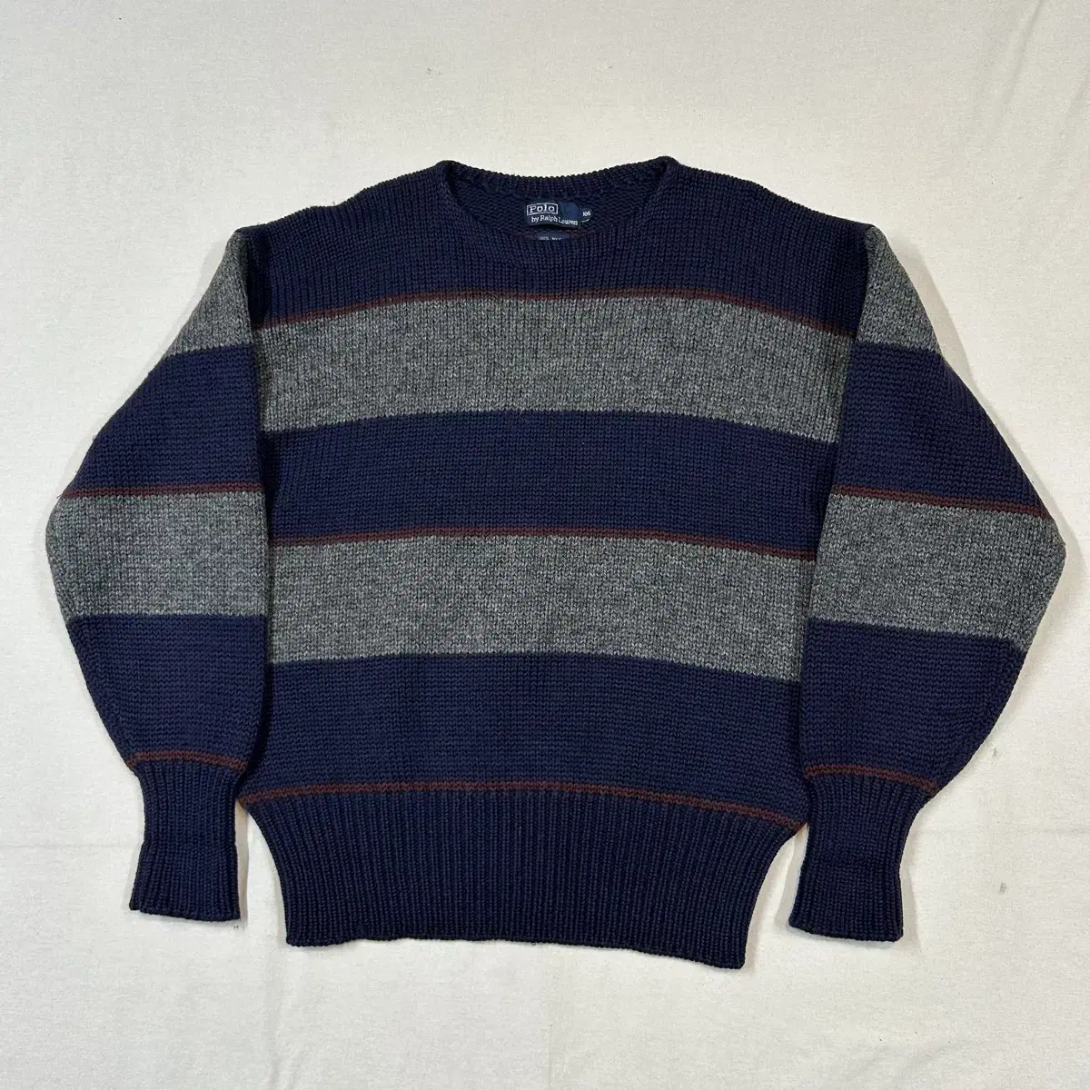 XL) Polo Ralph Lauren 90s Vintage Heavy Wool Round Knit