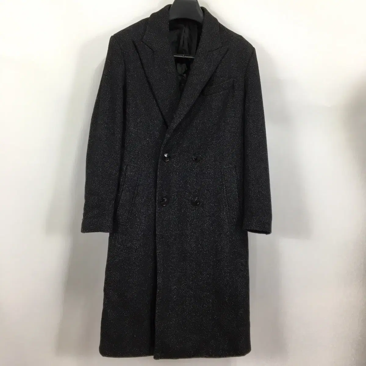 Zara Herringbone Double Coat Men's 95 Size Italian Fabric