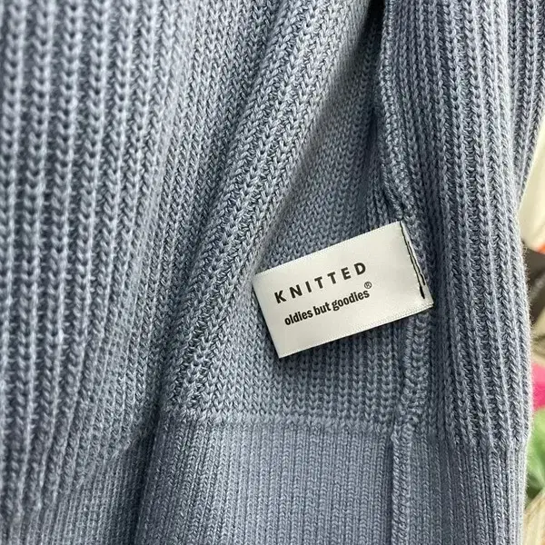 라지 KNITTED 니티드 소프트코튼 와플 라인 가디건