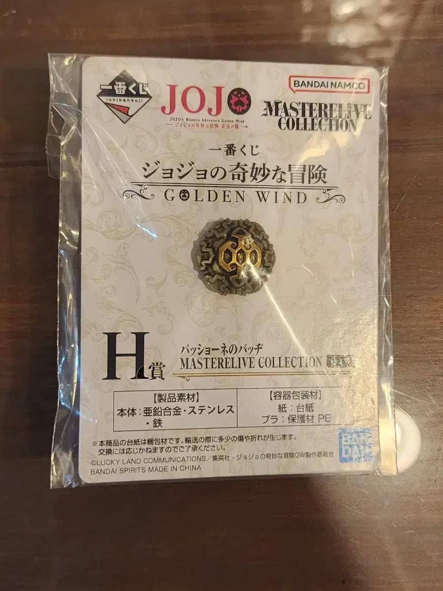 JoJo Part 5 Winds of Keum First Lottery Kuji H-San Pacione's Badge Unsealed