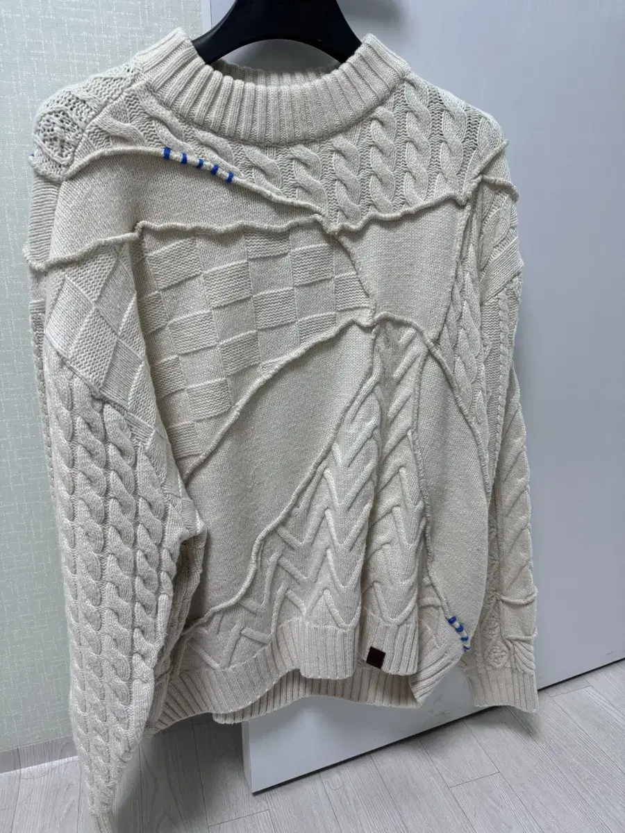 Zara x Adidas Patchwork Oversized Knit Sweater Cream XL