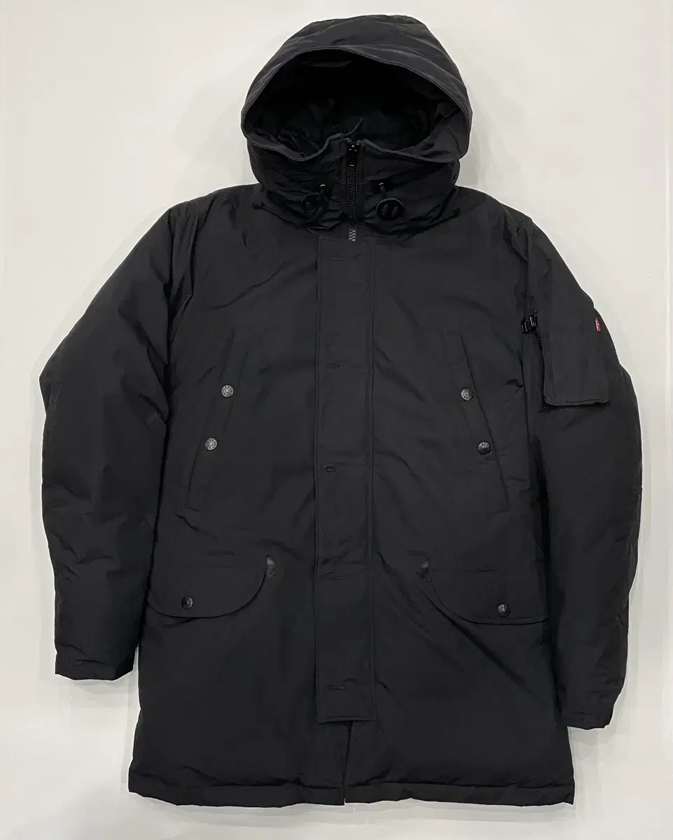 [L] Free Shipping Levi's Duck Down All Black Field Padded Dog Parka