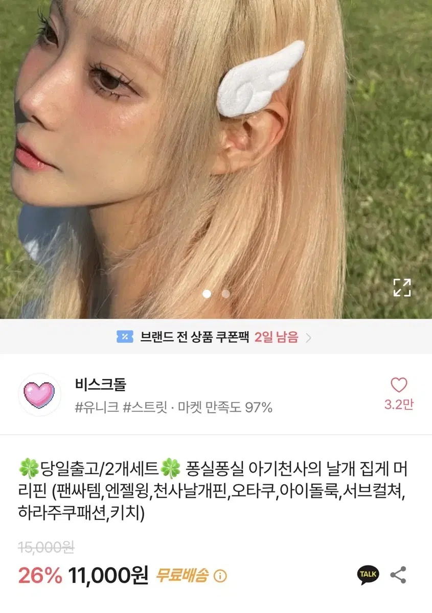 날개 윙 헤어삔