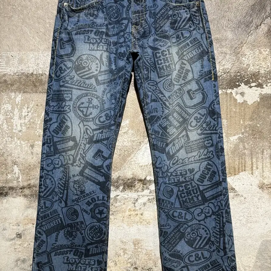 CO&LU Stamping Loose Straight Denim