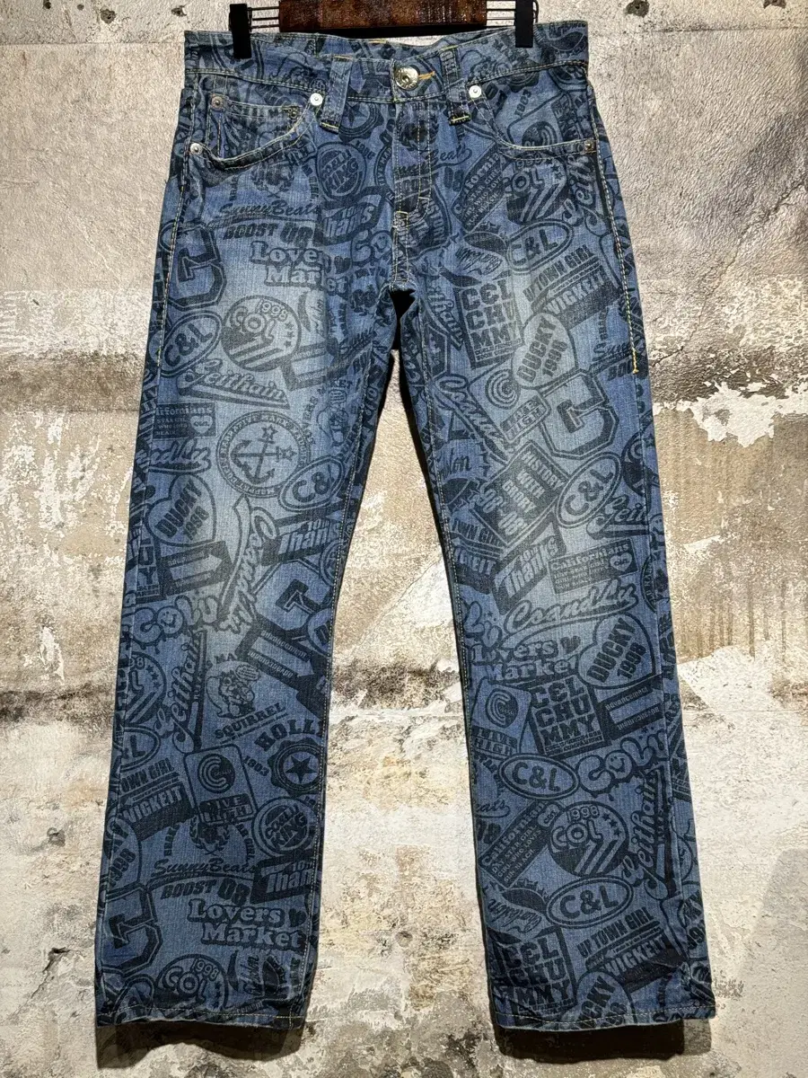 CO&LU Stamping Loose Straight Denim